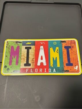 Miami Florida Colorblock License Plate Sign
